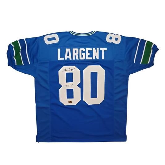 Steve Largent autographed Seattle Seahawks blue jersey #80 HOF 95