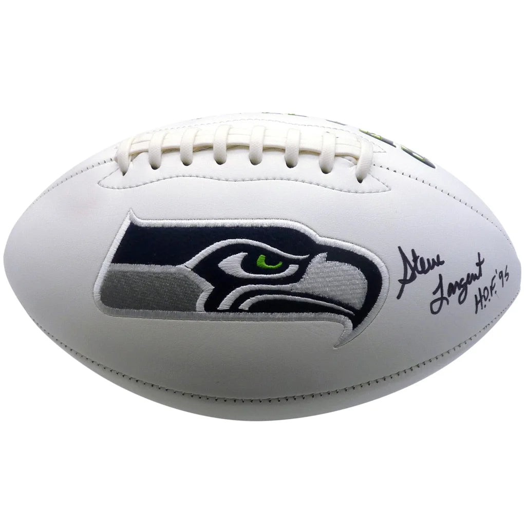 Steve Largent autographed Seattle Seahawks logo football with HOF 05