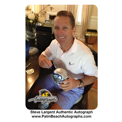 Steve Largent autographed Seattle Seahawks throwback mini helmet