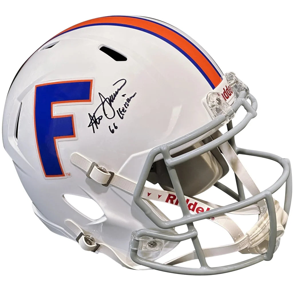 Steve Spurrier signed Florida Gators replica helmet with blue F and orange accents
