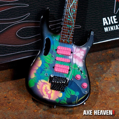 Steve Vai Lotus Flower miniature guitar replica by Axe Heaven® with tie-dye pattern