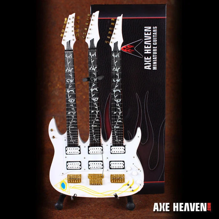 White Axe Heaven Steve Vai Signature Triple Neck Mini Guitar