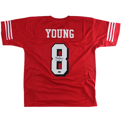Steve Young autographed San Francisco red custom jersey with number 8