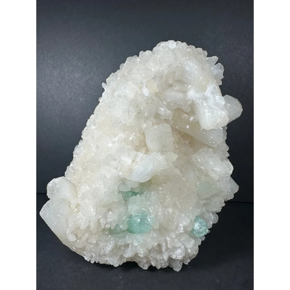 Stilbite with green apophyllite and mordenite crystal on matrix