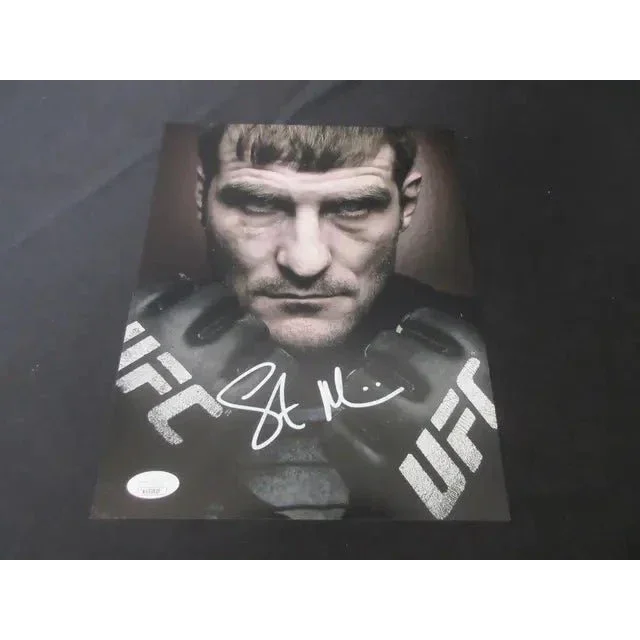 Autographed black and white Stipe Miocic signed 8x10 photo UFC champion JSA certified