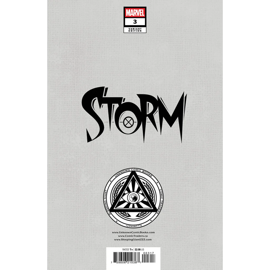 Variant comic cover for Marvel Storm #3 by Mateus Manhanini, exclusive from Unknown Comics