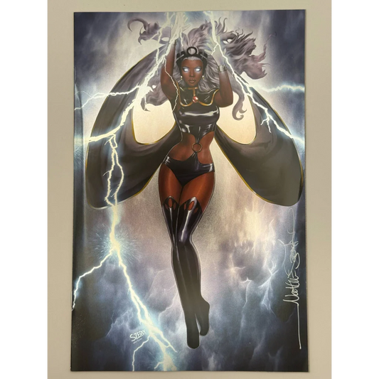 Framed Storm X-Men comic art by Nathan Szerdy from Unknown Comics Nathan collection