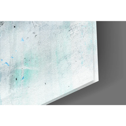 Stormy Teal abstract canvas wall art with textured blue-white splashes