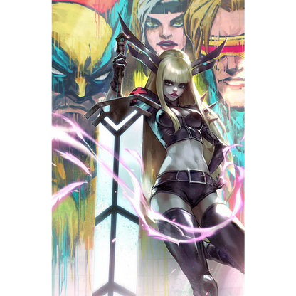 Blonde woman in black holding glowing sword on Strange Academy Finals Epic Cover