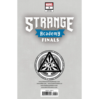 Comic book cover of Strange Academy Finals Issue 3 with Scarlet Witch variant art