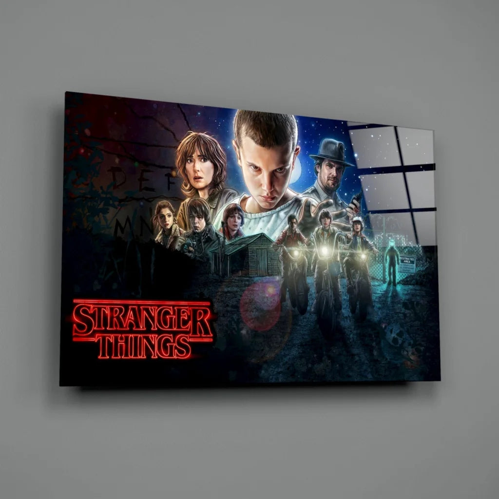 Stranger Things Glowing Poster Wall Art Canvas Print | Glass Wall Art Print | vintageantiquesgifts.com