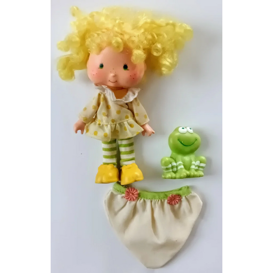 Vintage Strawberry Shortcake Lemon Meringue doll in green polka dot dress