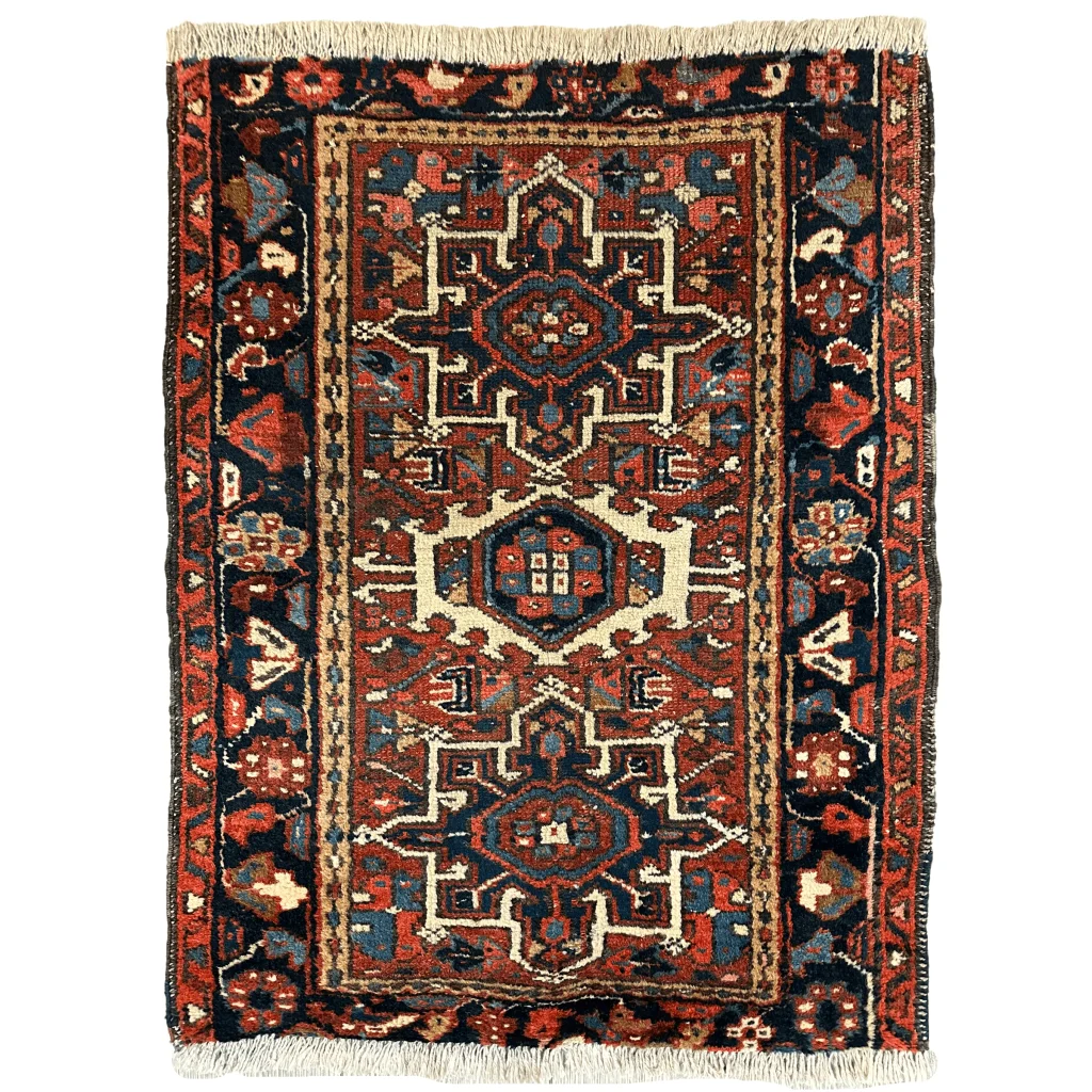 Stunning 1900s Persian Karaja rug in rich jewel tones