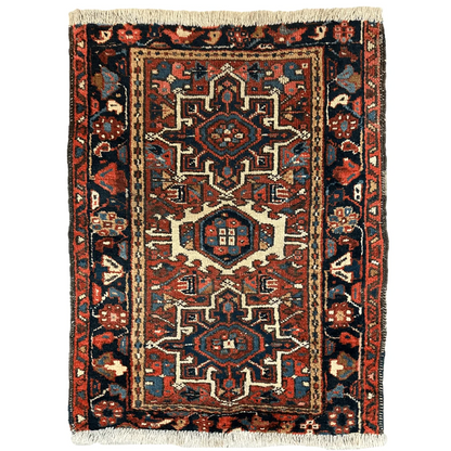 Stunning 1900s Persian Karaja rug in rich jewel tones