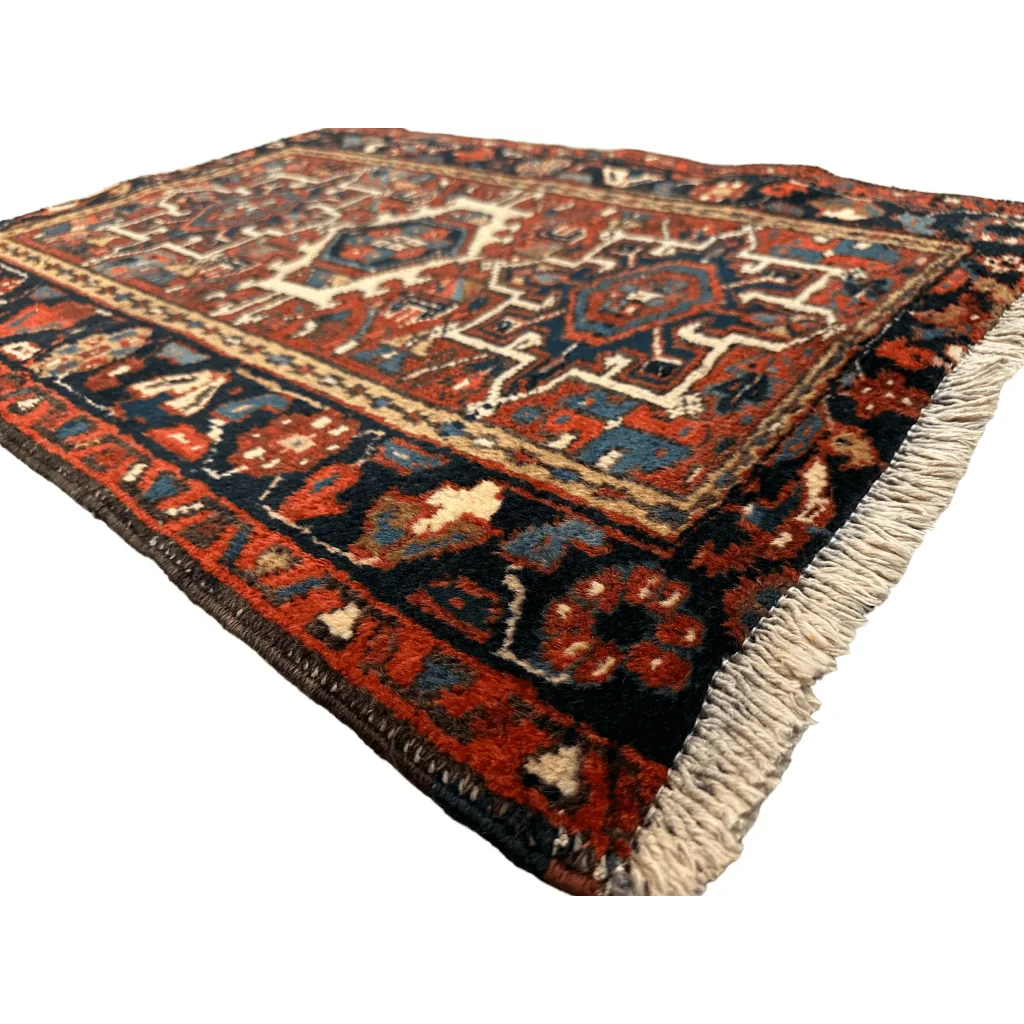 Stunning 1900s Persian Karaja rug in rich jewel tones with intricate patterns