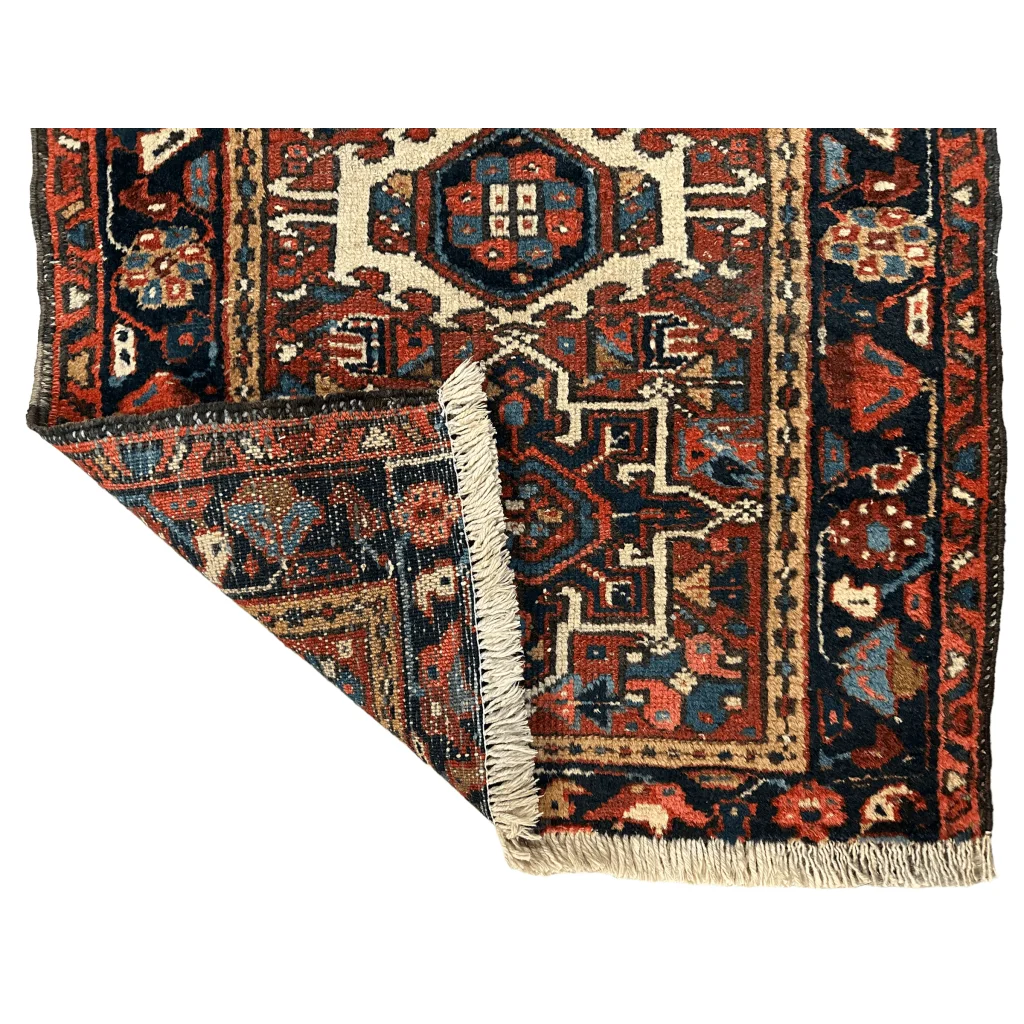 Stunning 1900s Persian Karaja rug in rich jewel tones