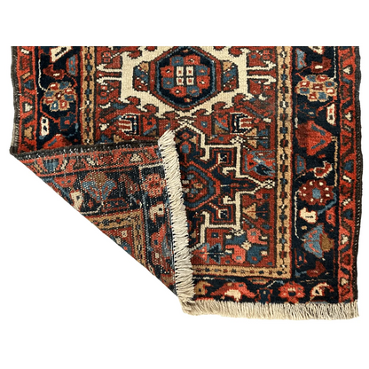 Stunning 1900s Persian Karaja rug in rich jewel tones