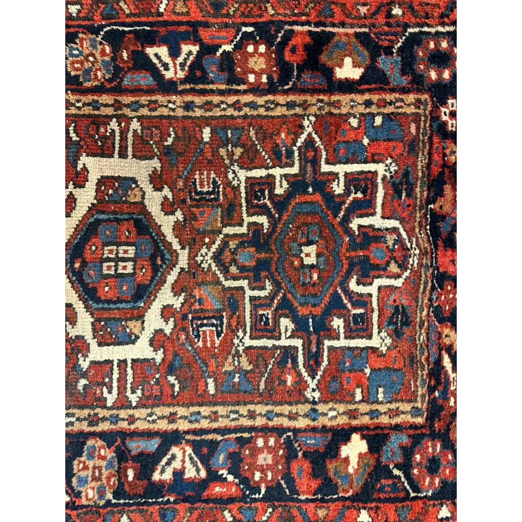 Stunning 1900s Persian Karaja rug in rich jewel tones