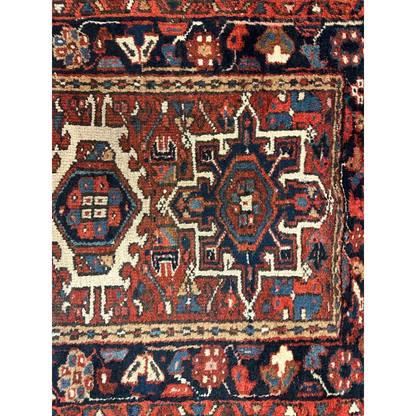 Stunning 1900s Persian Karaja rug in rich jewel tones