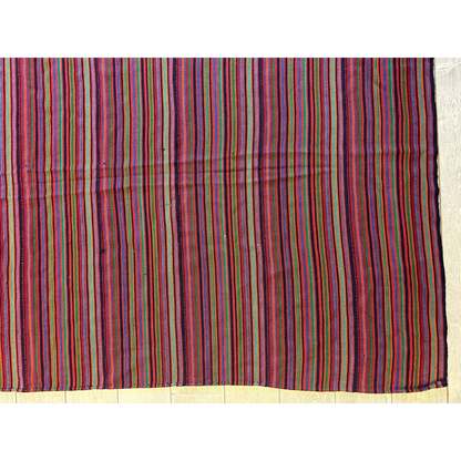 Vibrant 1920s antique Persian square rug with bold striped patterns