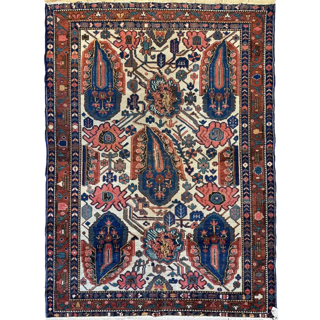 Stunning 1920s Persian Malayar rug with cotton foundation and intricate floral patterns