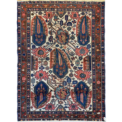 Stunning 1920s Persian Malayar rug with cotton foundation and intricate floral patterns
