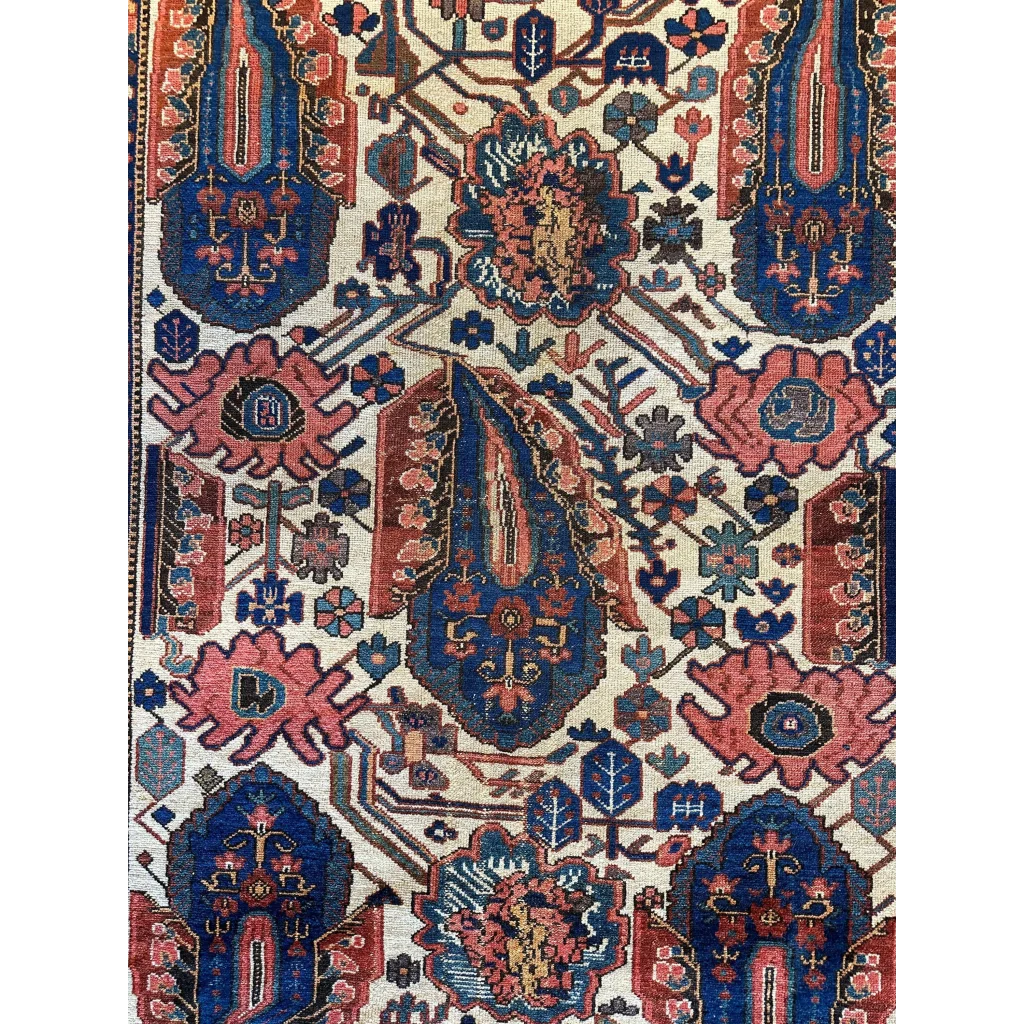 Stunning 1920s Persian Malayar rug with cotton foundation, paisley patterns