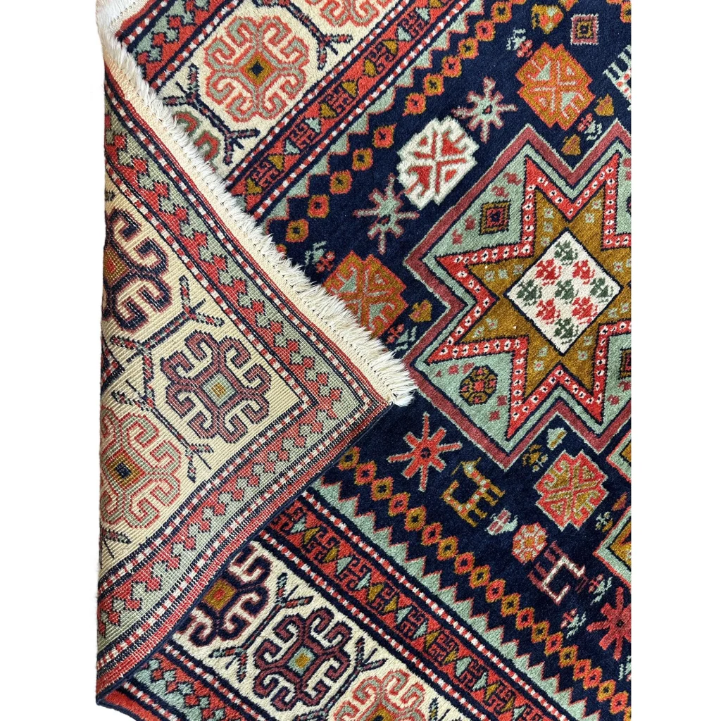 Stunning 1960s Armenian Karabakh Artsakh handwoven rug with intricate motifs
