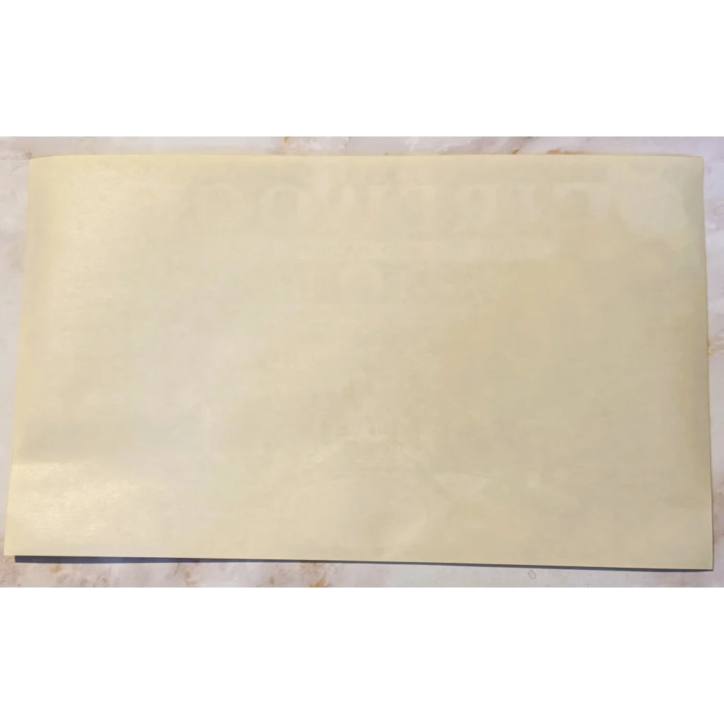 Blank cream-colored envelope for Stunning 1970s Firewood Label, perfect for cozy decor