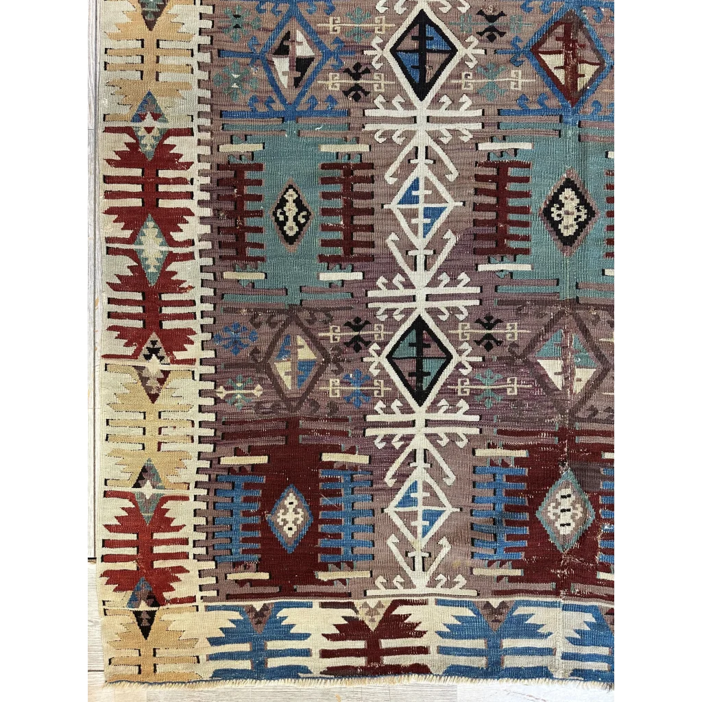 19th century Turkish Reyhanli kilim rug with geometric patterns