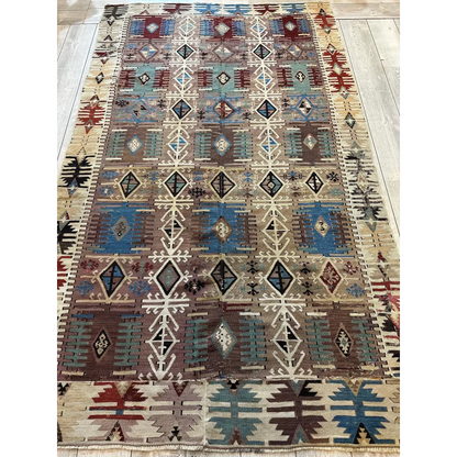 19th century Turkish Reyhanli kilim rug in earthy tones