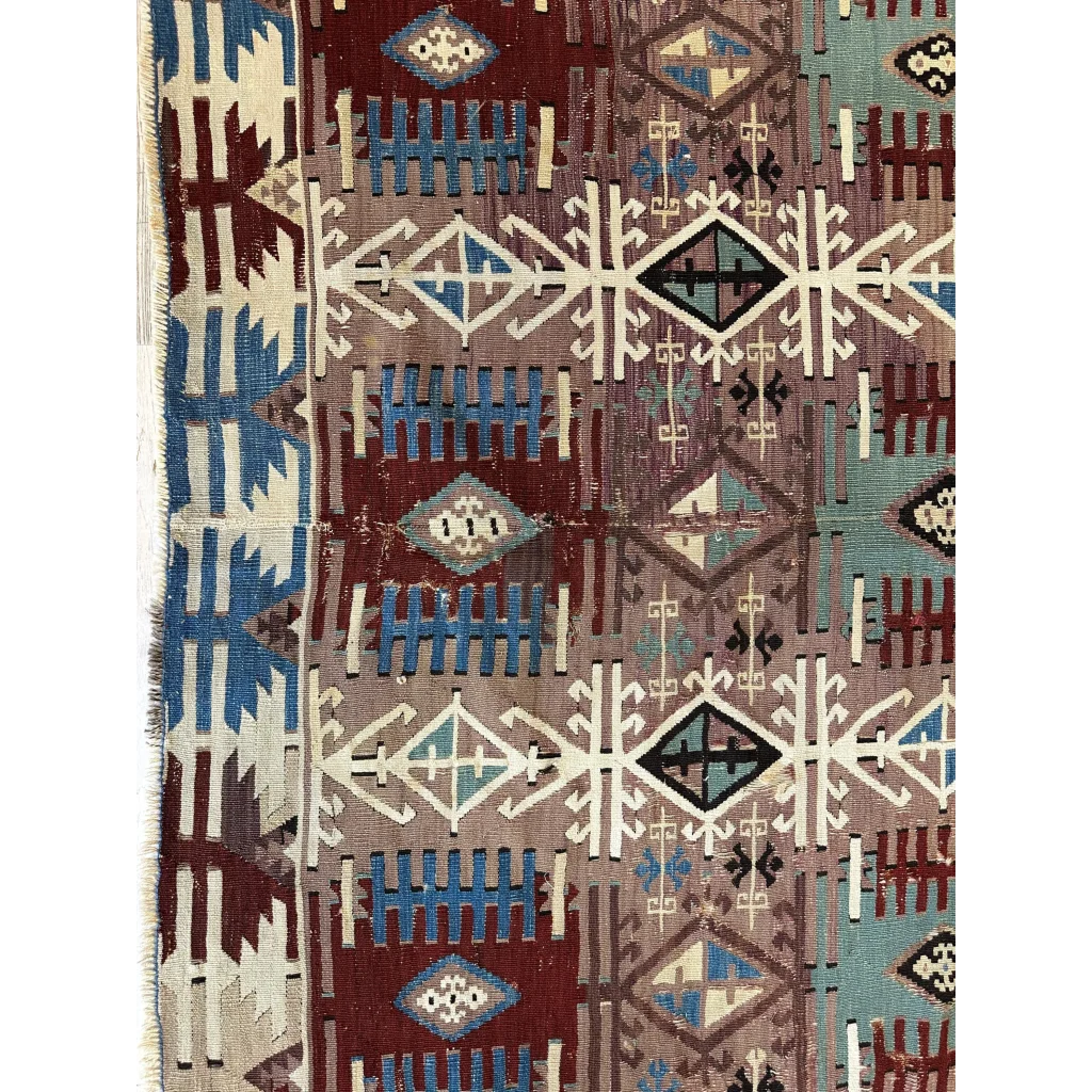 19th century Turkish Reyhanli kilim rug with geometric patterns