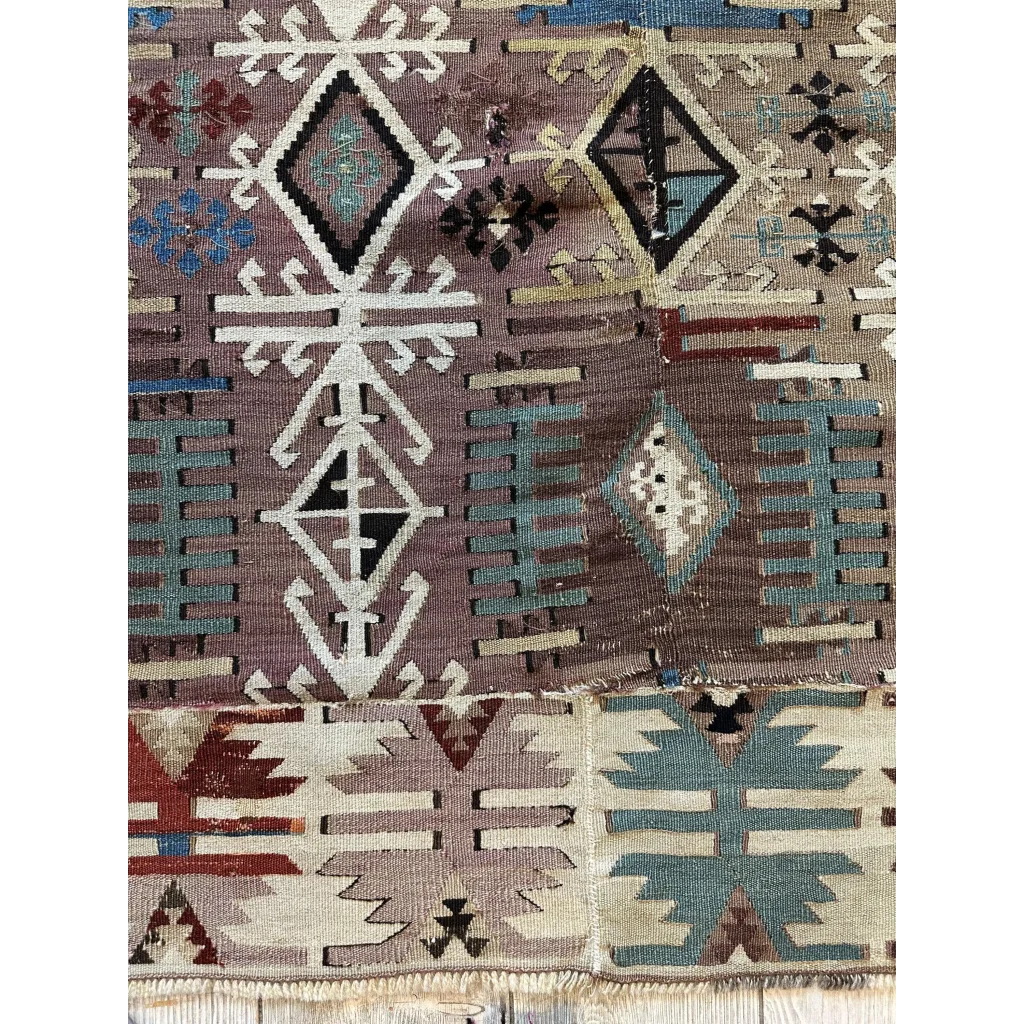 19th century Turkish Reyhanli Kilim rug with geometric patterns