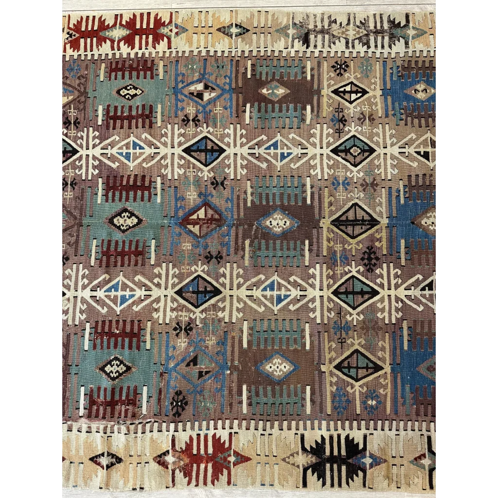19th century Turkish Reyhanli kilim rug with geometric patterns
