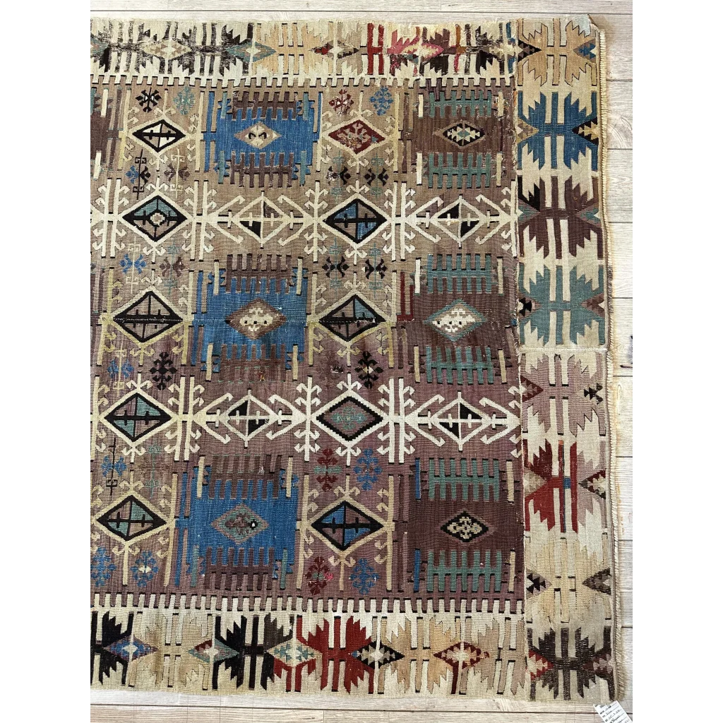 Stunning 19th century Turkish Reyhanli kilim rug in earthy tones
