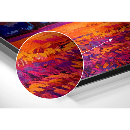 Vibrant abstract art on brushed aluminium dibond print