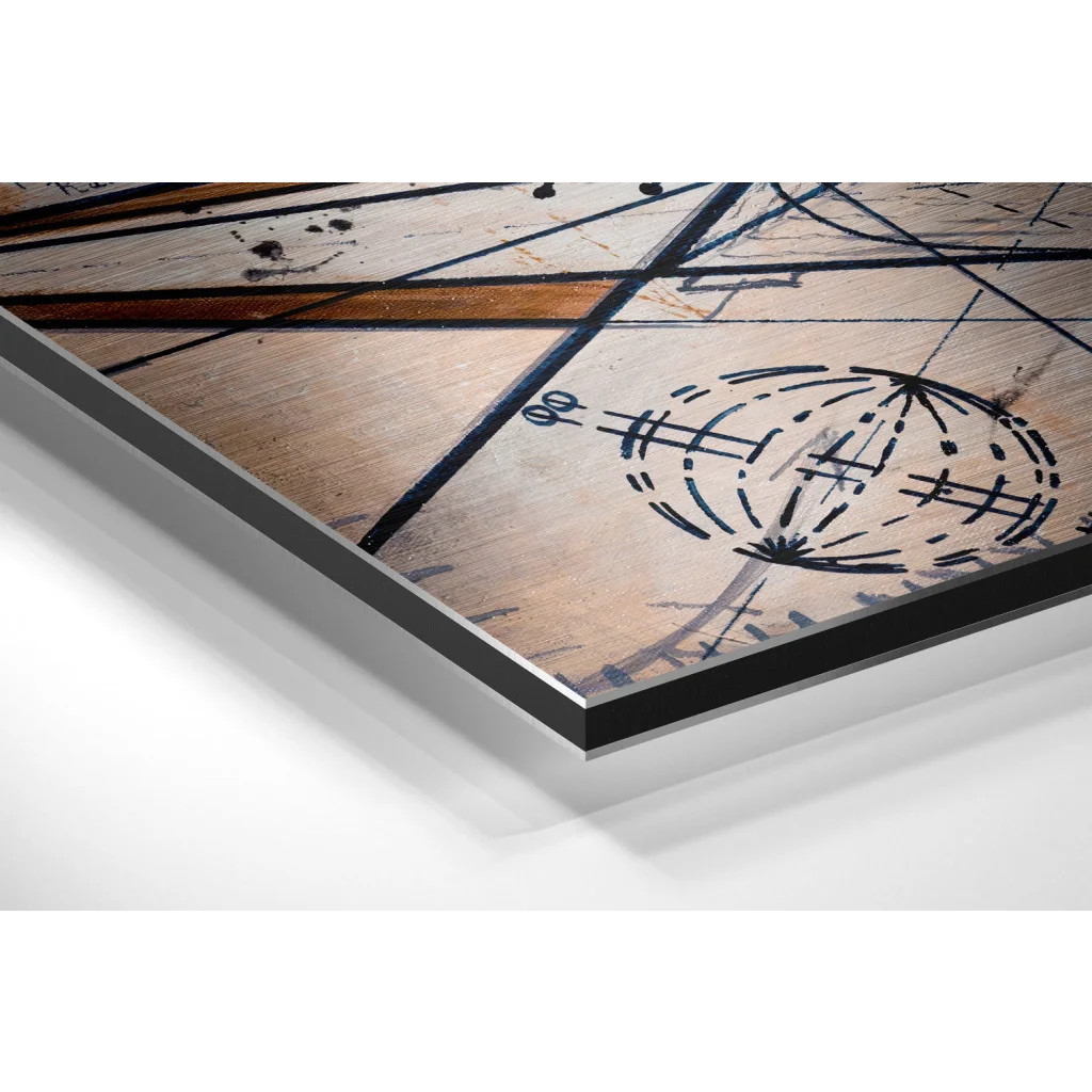 Glass Wall Art Stunning abstract globe art on brushed aluminium dibond print