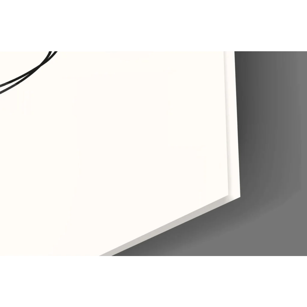 White rectangular LED panel light in stunning abstract faces wall art