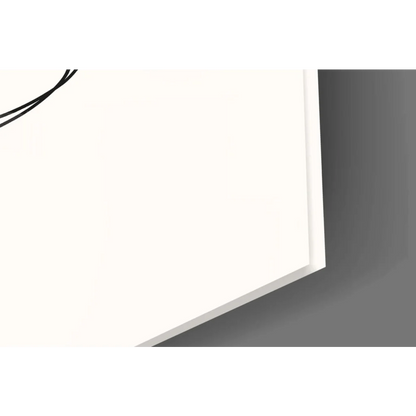 White rectangular LED panel light in stunning abstract faces wall art