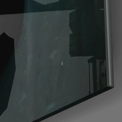 Stunning Abstract Glass Wall Art with Mysterious Top Hat Figure | Modern Wall Art Decor | vintageantiquesgifts.com