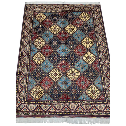 Stunning Afghan Kashi rug with cotton foundation and intricate patterns