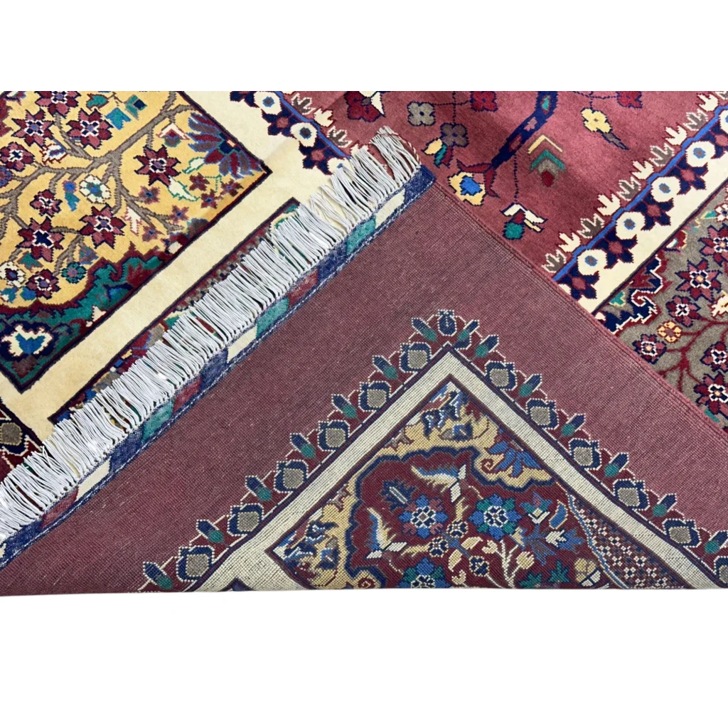 Afghan Tree of Life hand-knotted rug with cotton foundation and intricate patterns