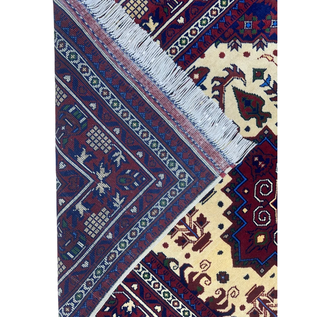 Stunning Afghan Zerkhaki rug with cotton foundation and rich patterns