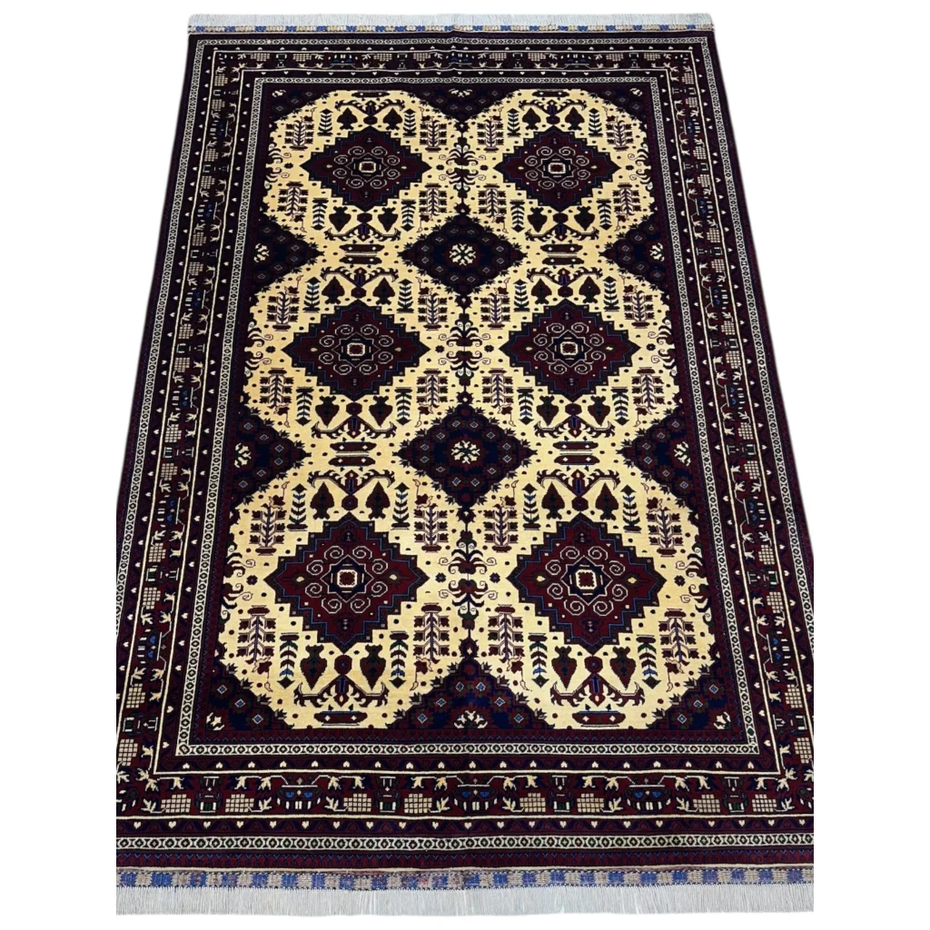 Stunning Afghan Zerkhaki rug with cotton foundation, intricate Persian patterns