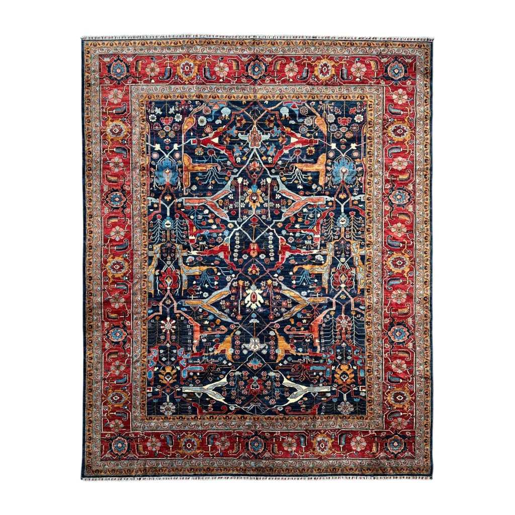 Stunning Afghani Bidjar rug in Ghazni wool with intricate floral motifs