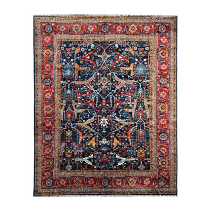 Stunning Afghani Bidjar rug in Ghazni wool with intricate floral motifs