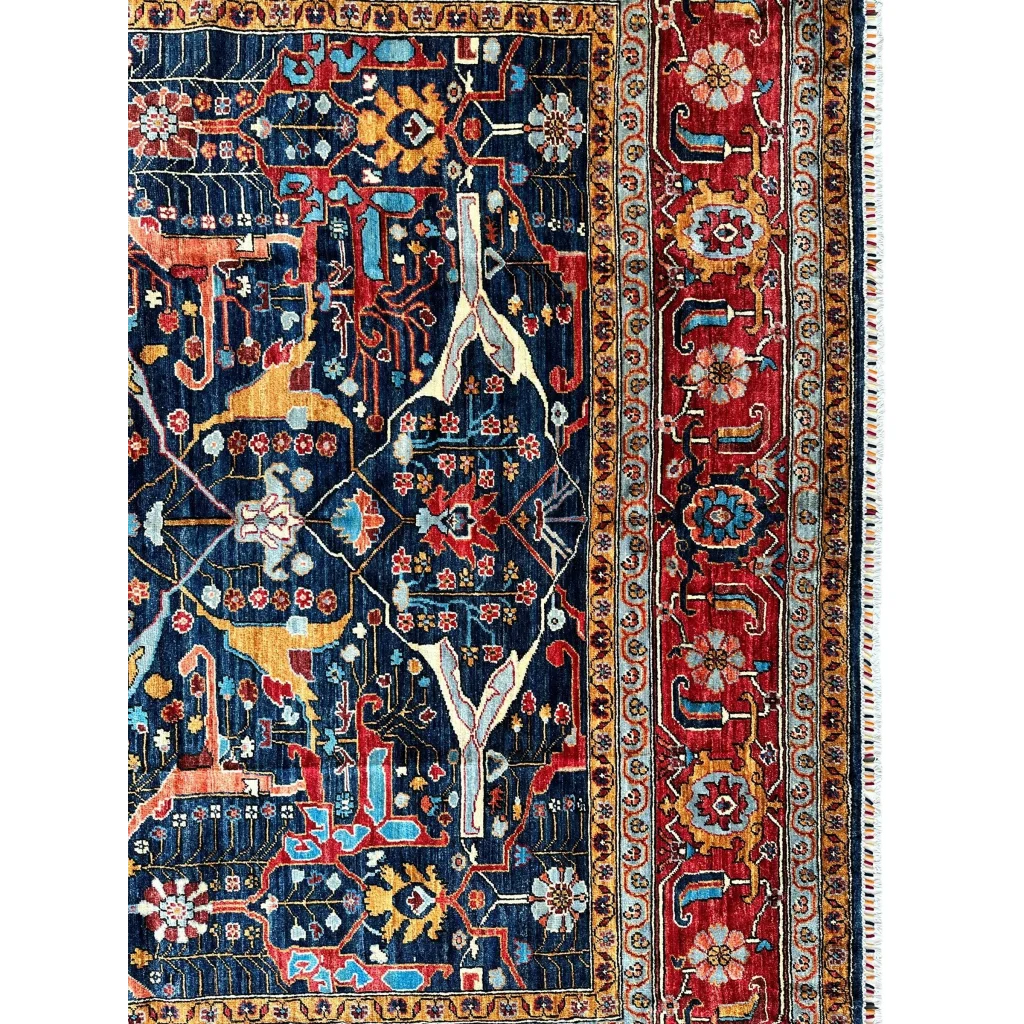 Stunning Afghani Bidjar rug in Ghazni wool with intricate floral motifs