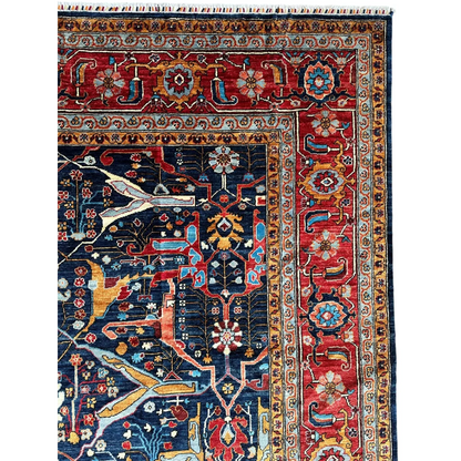 Stunning Afghani Bidjar rug in Ghazni wool with intricate floral motifs