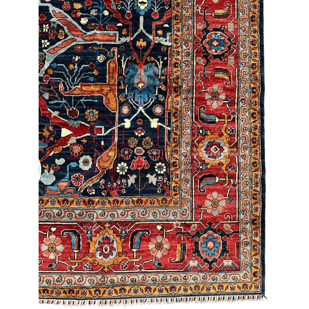 Stunning Afghani Bidjar rug in Ghazni wool with floral motifs