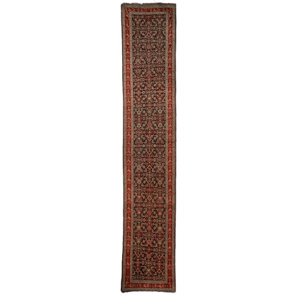 Stunning antique Caucasian wool runner rug with floral patterns